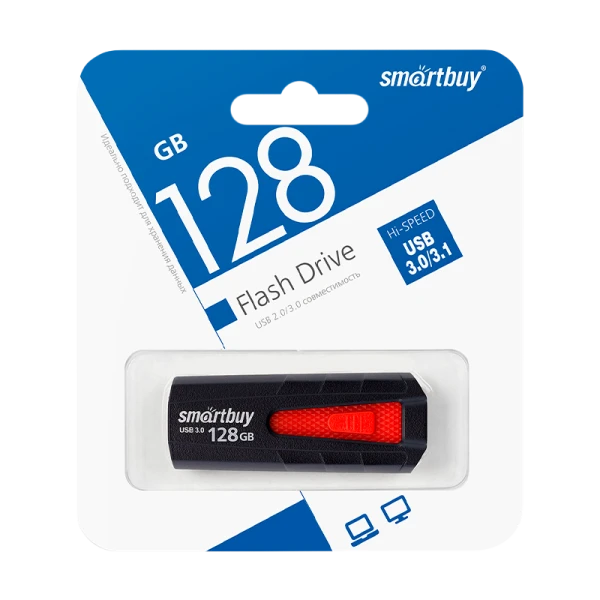 Флеш-накопитель Smartbuy Iron 128GB USB3.0 пластик черный красный