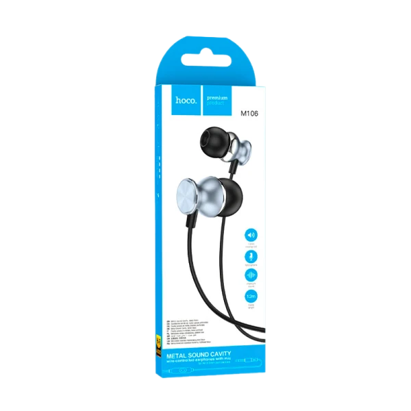 Наушники внутриканальные HOCO M106 с микр. черный (1/420)