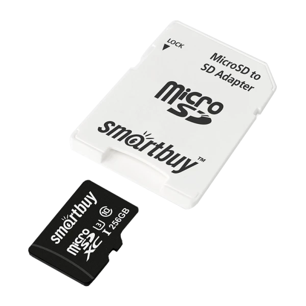 Карта памяти microSD Smartbuy 256GB Class10 UHS-I (U1) 85 МБ/сек с адаптером