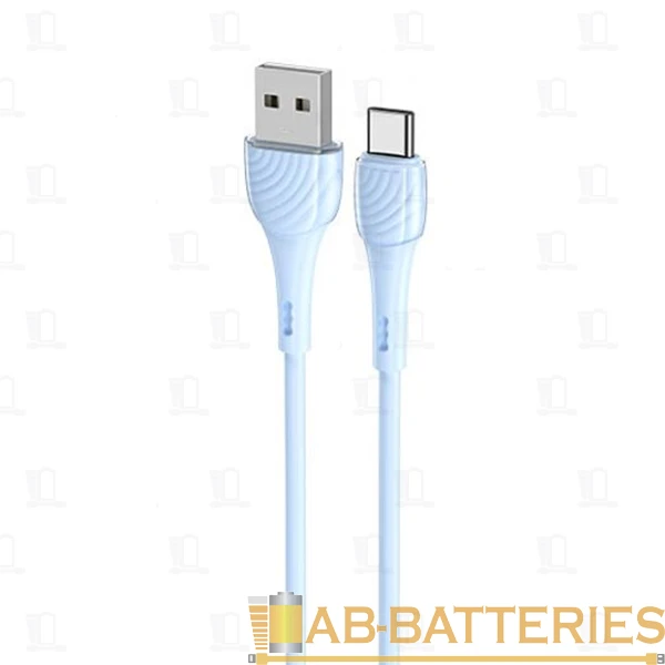 Кабель HOCO X49 USB (m)-Type-C (m) 1.0м 3.0A силикон голубой (1/31/310)