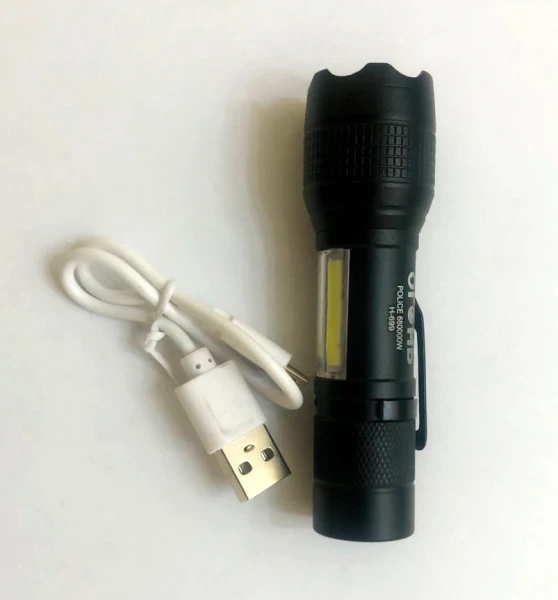 Фонарь универсальный Без бренда H-699 COB от аккумулятора ZOOM черный