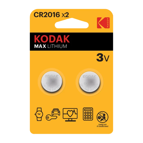 Батарейка Kodak MAX CR2016 BL2 Lithium 3V (2/60/240)