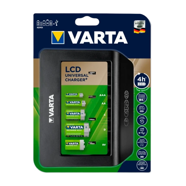 З/У для аккумуляторов Varta LCD Universal Charger (57678) AA/AAA/Крона/C/D 4 слота