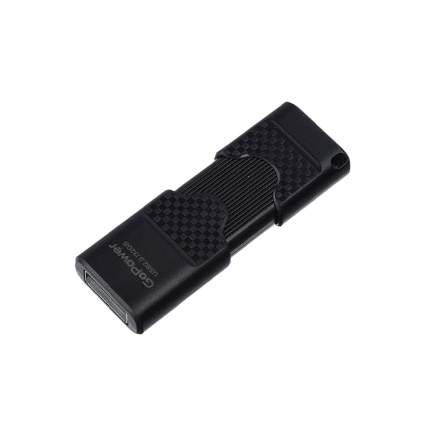 Флеш-накопитель GoPower SLIDER 32GB USB2.0 пластик черный матовый (1/50/1000)