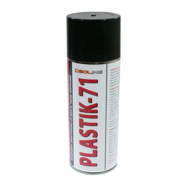 Лак акриловый Solins PLASTIK 71 200мл для печатных плат аэрозоль