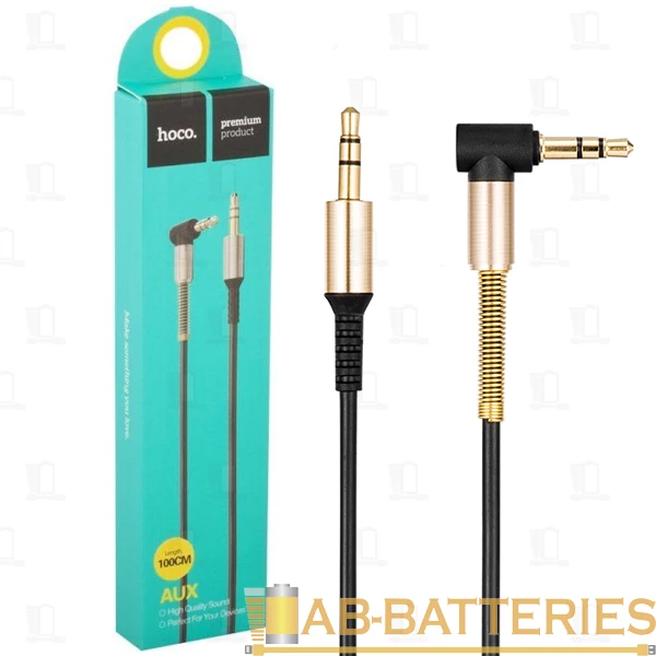 Кабель AUX HOCO UPA02 Jack 3.5mm (m)-Jack 3.5mm (m) 1.0м силикон черный (1/40/400)