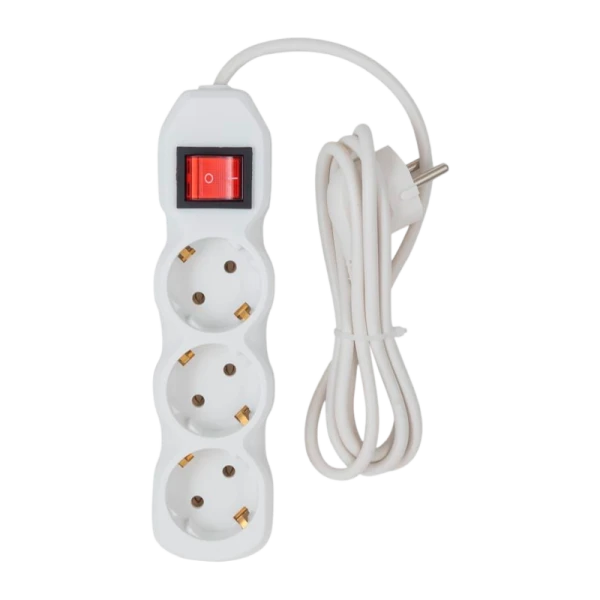 Сетевой фильтр Старт ZV S 3р.С/З 10A с выкл. 1.5м ПВС 3x0.75мм²