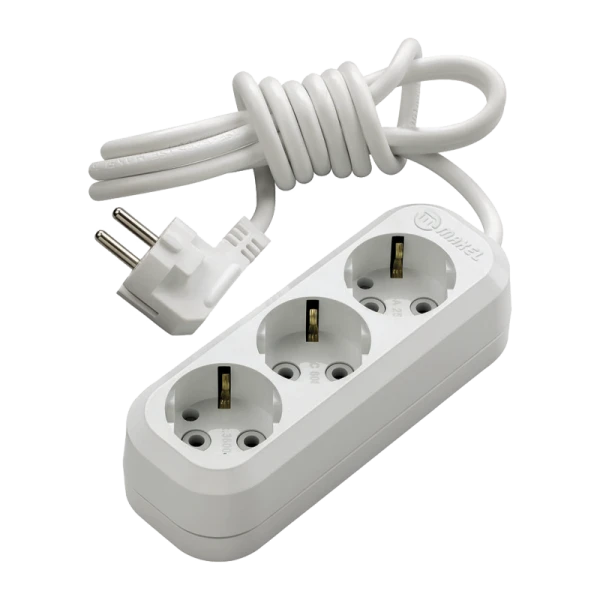 Удлинитель Makel 3р.С/З 5.0м белый MGP134 (1/12)