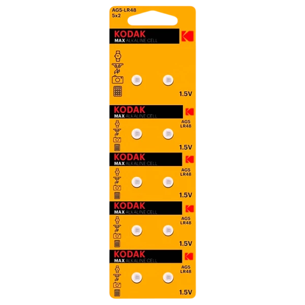 Батарейка Kodak G5/LR754/LR48/393A/193 BL10 Alkaline 1.5V (10/100/1000)