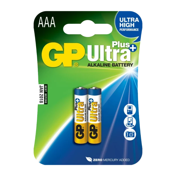 Батарейка GP ULTRA PLUS LR03 AAA BL2 Alkaline 1.5V (2/20/160) R