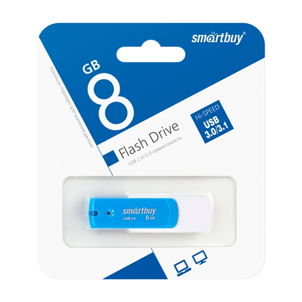 Флеш-накопитель Smartbuy Crown 8GB USB3.0 пластик голубой