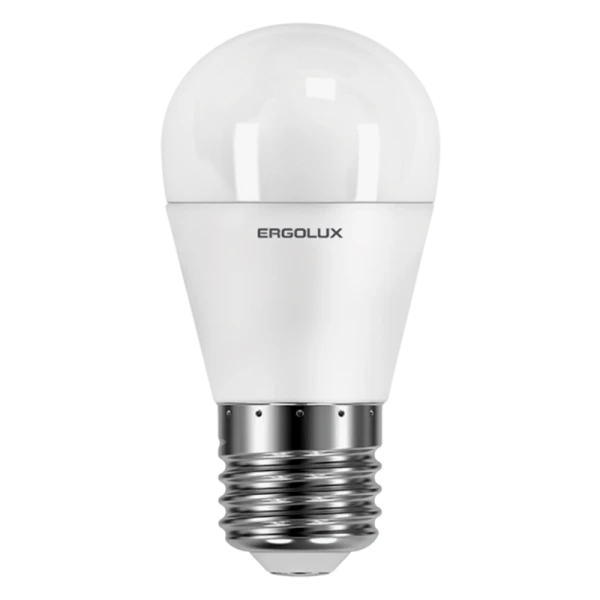 Лампа светодиодная Ergolux G45 E27 9W 4500К 172-265V шар (1/10/100)