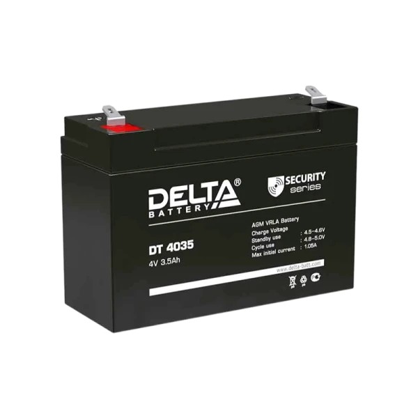 Аккумулятор свинцово-кислотный Delta DT 4035 4V 3.5Ah (1/40)