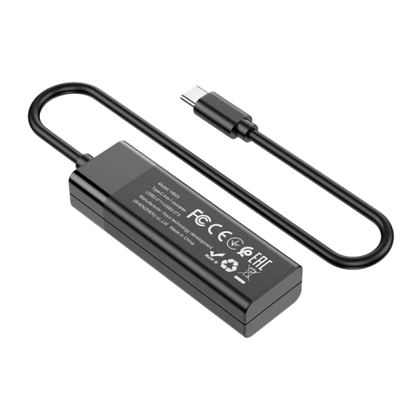 USB-Хаб HOCO HB25 4USB Type-C (m) USB3.0 0.3м черный (1/18/180)