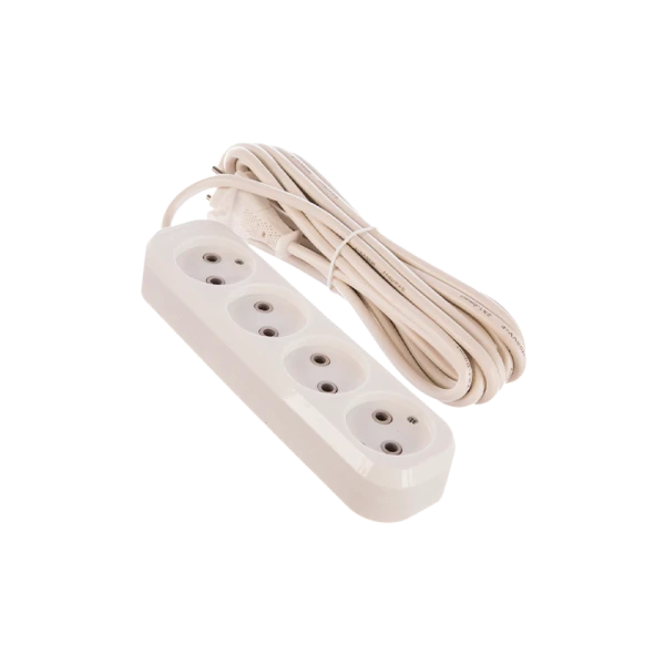 Удлинитель Smartbuy 4р.Б/З 10A 5.0м ПВС 2x1мм² белый (1/50)