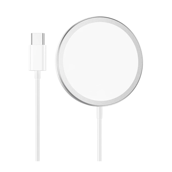 Беспроводное З/У Borofone BQ9 Pro 3.0A 15W MagSafe с кабелем Type-C серебряный (1/31/186)