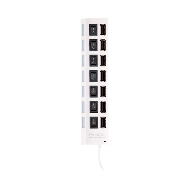 USB-Хаб Smartbuy 7207 7USB с выключателем белый