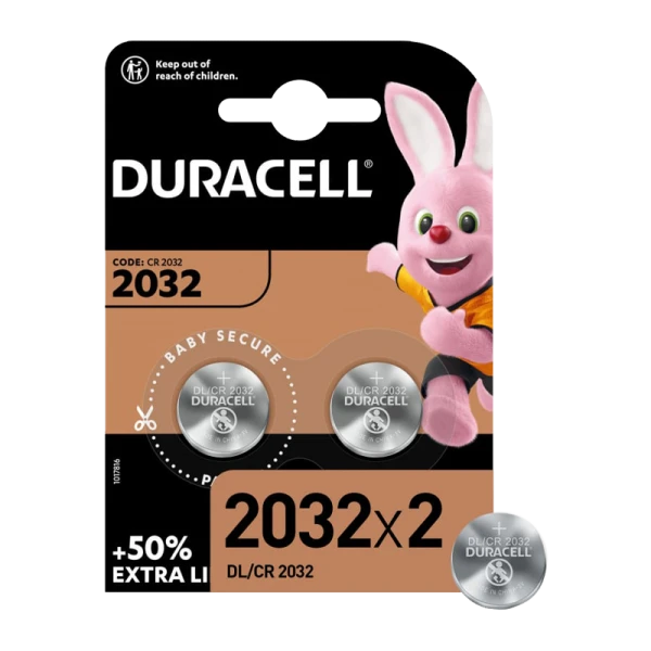 Батарейка Duracell CR2032 BL2 Lithium 3V CN (Китай) (2/12/144)