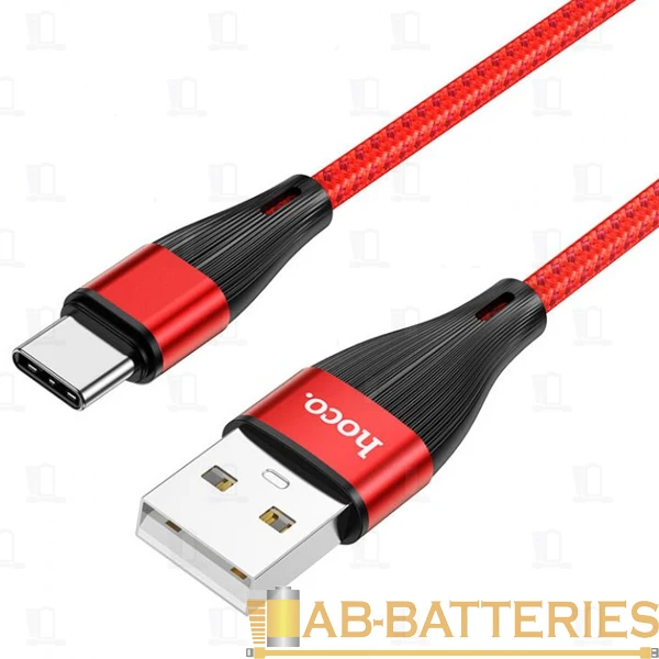 Кабель HOCO X57 USB (m)-Type-C (m) 1.0м 3.0A нейлон красный (1/33/330)