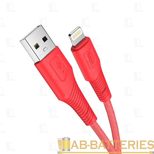 Кабель HOCO X58 USB (m)-Lightning (m) 1.0м 2.4A силикон красный (1/22/220)