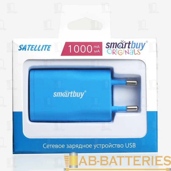 Сетевое З/У Smartbuy SATELLITE 1USB 1.0A синий (1/60)