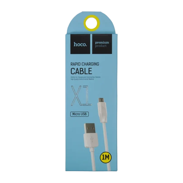 Кабель HOCO X1 USB (m)-microUSB (m) 1.0м 2.4A ПВХ белый (1/30/300)