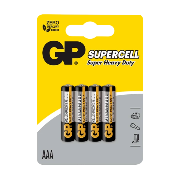 Батарейка GP Supercell R03 AAA BL4 Heavy Duty 1.5V (4/40/480)