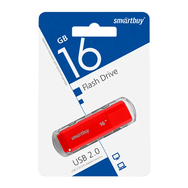 Флеш-накопитель Smartbuy Dock 16GB USB2.0 пластик красный