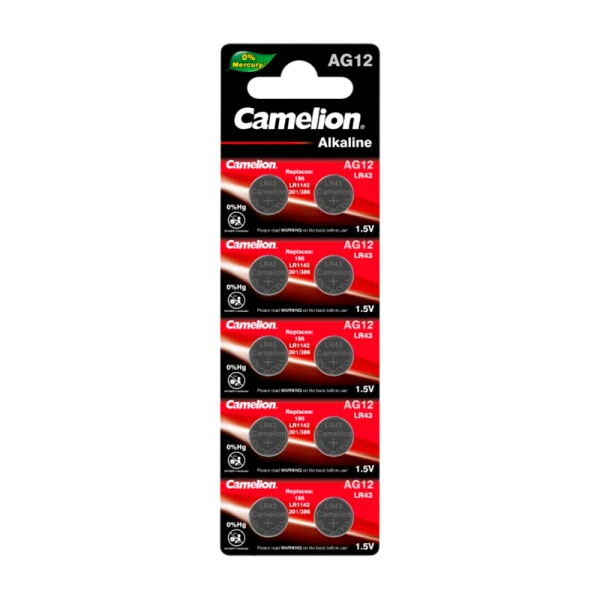 Батарейка Camelion G12/LR1142/LR43/386A/186 BL10 Alkaline 1.5V (10/100/3600)