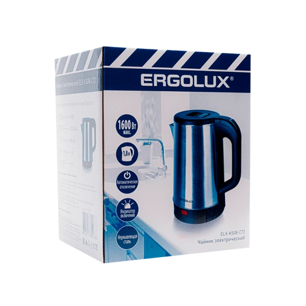 Электрочайник Ergolux ELX-KS08-C72 1600W 1.8л черный (1/12)