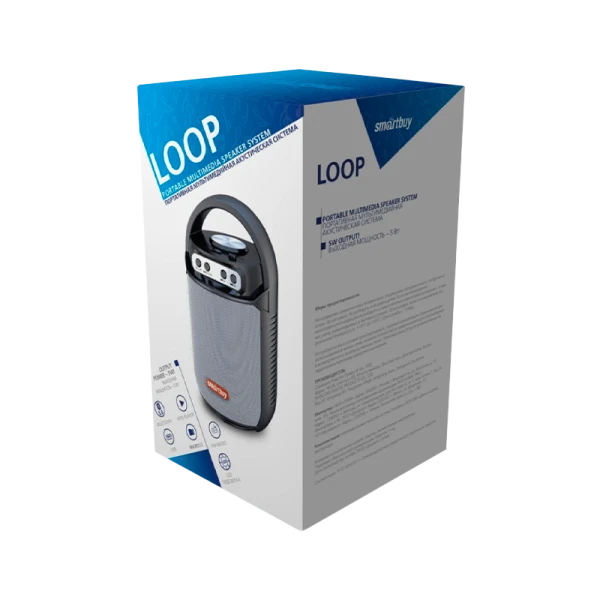 Портативная колонка Smartbuy LOOP bluetooth 5.0 SD FM черный (1/50)