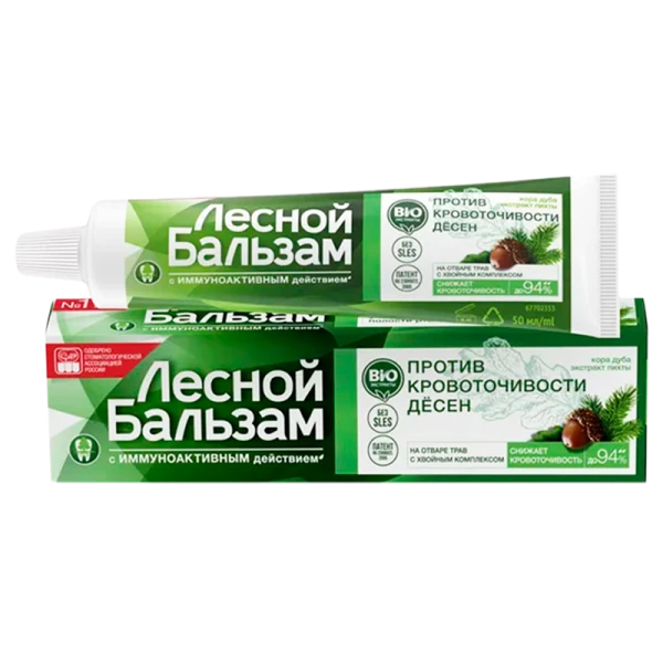 Зубная паста Лесной бальзам Кора дуба и пихта от кровоточивости десен 75мл (1/48)
