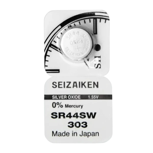Батарейка SEIZAIKEN 303 (SR44SW) Silver Oxide 1.55V (1/10/100/1000)