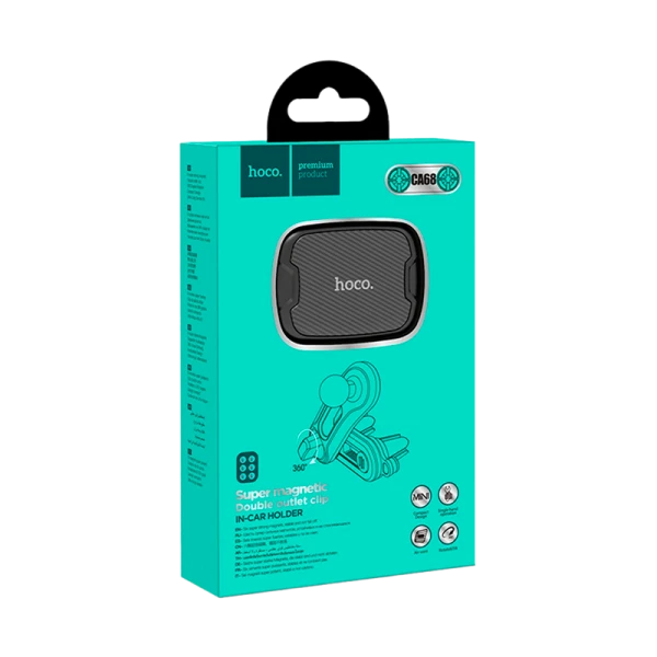 Держатель автомобильный HOCO CA68 в воздуховод черный (1/152)