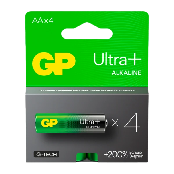 Батарейка GP ULTRA PLUS G-tech LR6 AA BL4 Alkaline 1.5V (4/40/320) R