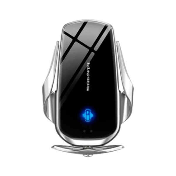 Держатель автомобильный Без бренда F3 в воздуховод беспр. зар. Qi серебряный (1/50)