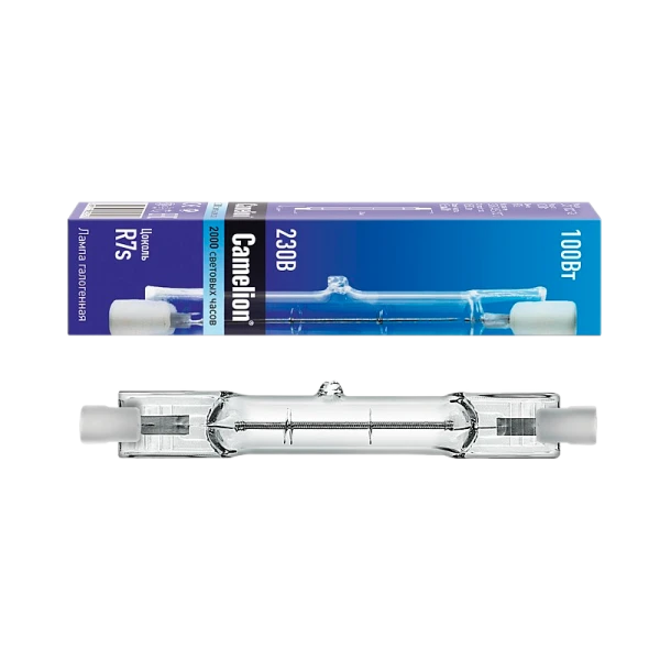 Лампа галогенная Camelion R7s 100W 220V трубка J78 прозрачная (1/50/500)