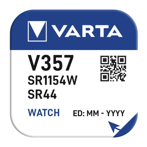 Батарейка Varta 357 (SR44W) BL1 Silver Oxide 1.55V (1/10/100)