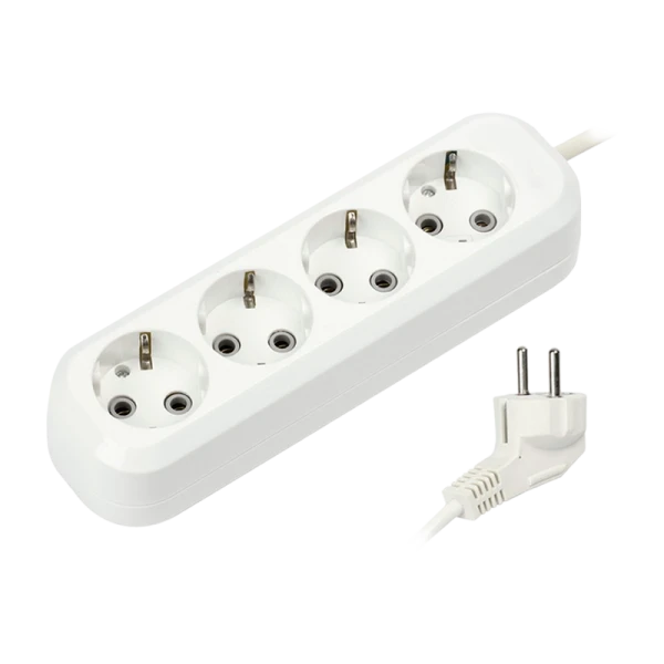 Удлинитель Smartbuy 4р.С/З 16A 3.0м ПВС белый (1/40)