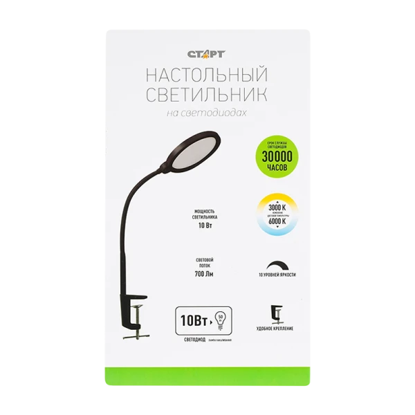 Светильник настольный Старт CT210 10W 220-240V 22LED на основании диммируемый черный