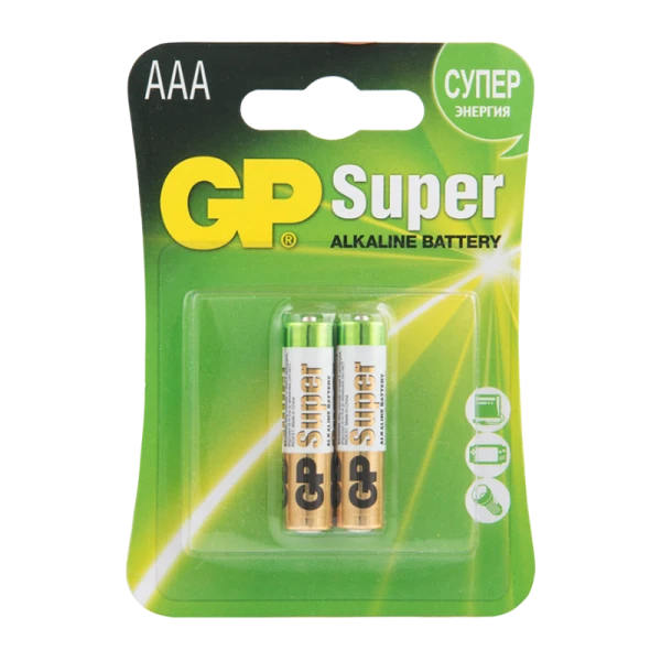 Батарейка GP Super LR03 AAA BL2 Alkaline 1.5V (2/20/160) R