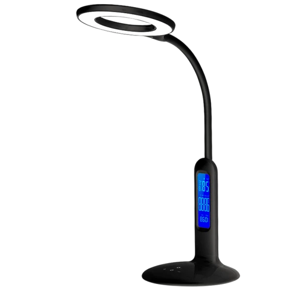 Светильник настольный Camelion KD-823 8W 230V 1LED на основании сенс. термометр черный