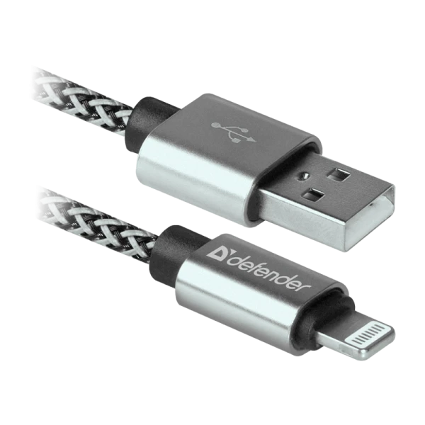 Кабель Defender ACH01-03T PRO USB2.0 (m)-Lightning (m) 1.0м 2.1A белый