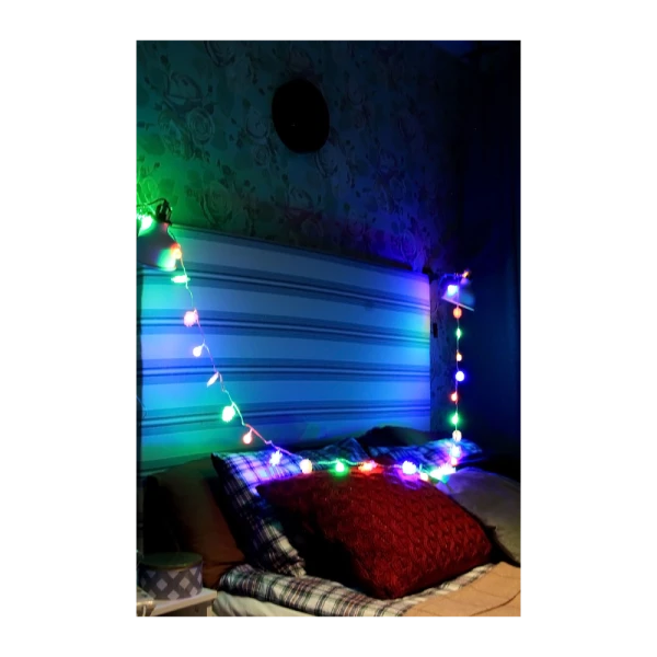 *Гирлянда Космос "Новогодние игрушки" 30LED 4.4м микс нить 8 режимов матовые насадки ассорти (1/50) 