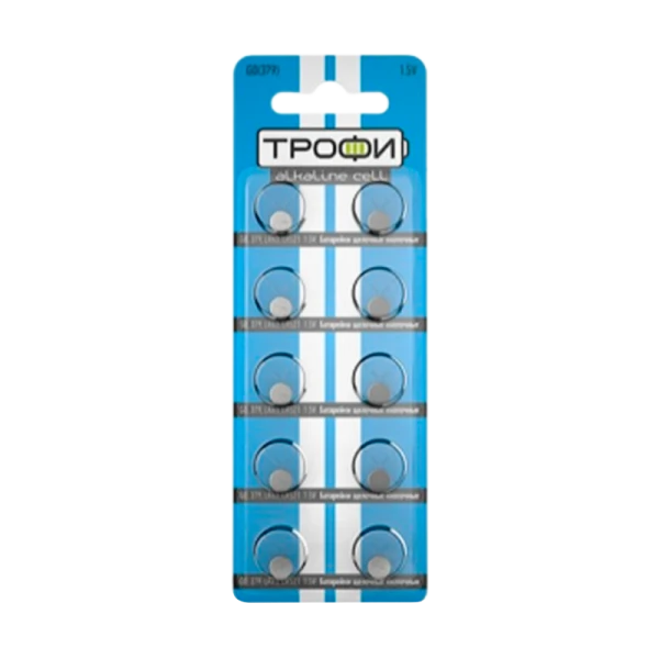 Батарейка Трофи G0/LR521/LR63/LR50/379A/179 BL10 Alkaline 1.55V (10/200/1600)