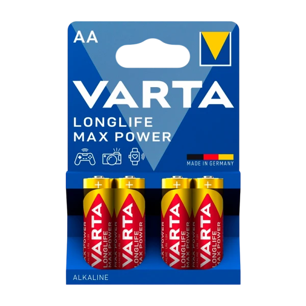 Батарейка Varta LONGLIFE MAX POWER (MAX TECH) LR6 AA BL4 Alkaline 1.5V (4706) (4/80/400)