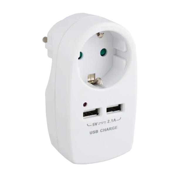 Разветвитель Старт SA 1р.С/З 16A 2USB с защитой от детей белый (1/10/60)