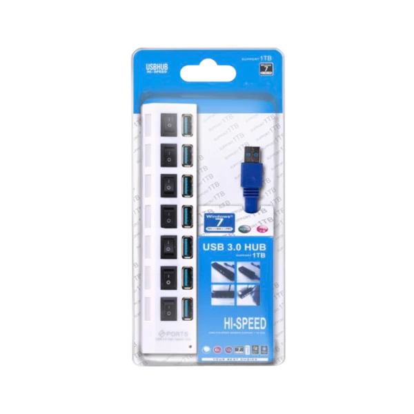 USB-Хаб Smartbuy 7307 7USB USB3.0 с выключателем белый