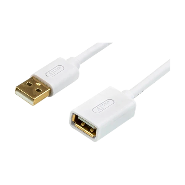 Кабель Atcom USB (m)-USB (f) 3.0м силикон белый (1/200)