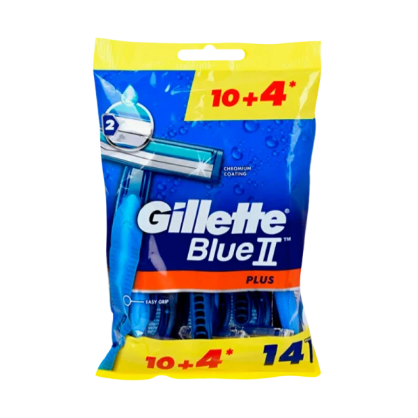 Бритва Gillette Blue II Plus 2 лезвия пластиковая ручка 10+4шт. (1/12)